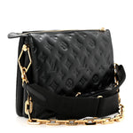 Lambskin Embossed Monogram Coussin PM Black