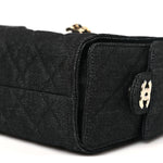 Denim Quilted Mini Chanel 25 Handbag Dark Blue