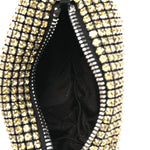Mesh Crystal Rhinestone Medium Heiress Pouch Porcelain