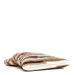 Cotton Crochet Stripe Vertical Tote Bag Naturale