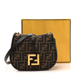 Fabric Jacquard Vitello Cher Cuoio FF 1974 Small Fendi C'mon Tobacco Moro Ebano