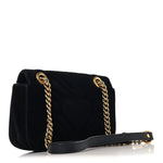 Velvet Matelasse Mini GG Marmont Shoulder Bag Black