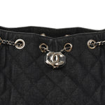 Denim Quilted Mini Chanel 25 Handbag Dark Blue