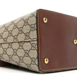GG Supreme Monogram Linea A Foldover Tote Brown