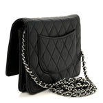 Lambskin Quilted Wallet On Chain WOC Black