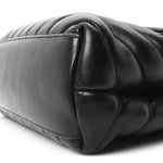 Calfskin Y Quilted Monogram Small Loulou Chain Satchel Black