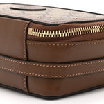 GG Supreme Monogram Azalea Calfskin Mini Retro Interlocking G Mini Shoulder Bag Beige Ebony Brown Sugar