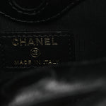Shiny Lambskin Quilted Micro 31 Clutch With Chain Black