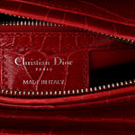 Alligator Medium Lady Dior Red