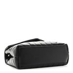 Calfskin Y Quilted Monogram Monochrome Small Loulou Chain Satchel Black