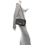 Calfskin Diamond Embossed Medium New Chic Flap Dark Grey