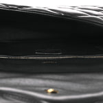 Lambskin Quilted Sade Puffer Envelope Clutch Black