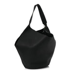 Pebbled Sport Calfskin Medium Lotus Tote Black