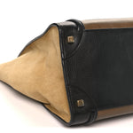 Satin Calfskin Suede Mini Tri-Color Luggage Olive