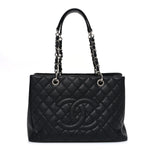 Caviar Quilted Grand Shopping Tote GST Black