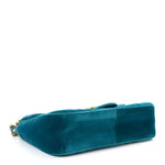 Velvet Matelasse Small GG Marmont Shoulder Bag Pavone Cyan