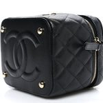 Caviar Quilted Small CC Vanity Case Black Black
