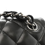 Lambskin Quilted Jumbo Double Flap Black