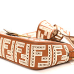 Vitello Seta FF Ajour Embroidered Baguette Brandy