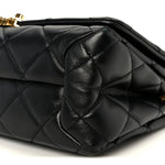 Lambskin Quilted Medium Color Match Flap Black
