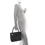 Caviar Quilted Medallion Tote Black