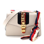 Calfskin Small Sylvie Shoulder Bag Off White