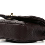 Lambskin Quilted Mini Double Flap With Hook Dark Brown