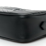 Calfskin Matelasse Monochrome Small GG Marmont Chain Shoulder Bag Black