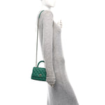 Caviar Quilted Extra Mini Coco Handle Flap Green