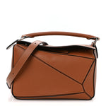 Calfskin Small Puzzle Edge Bag Tan