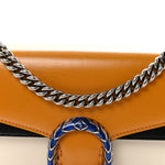 Azalea Calfskin Enamel Tri-Color Small Dionysus Shoulder Bag Mystic White Sun Oil Black Electric Blue