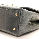 Metallic Caviar Quilted Small Coco Handle Flap Silver