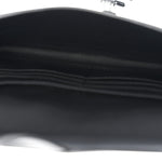Ultra Matte Calfskin Saddle Chain Wallet Pouch Black