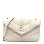 Lambskin Quilted Toy Loulou Puffer Monogram Chain Satchel Crema Soft