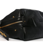 Shiny Grained Calfskin Macrocannage Medium D-Journey Bag Black