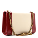 Nappa Patent Calfskin Two-Toned Small Monogram Kate Satchel Off White Oxblood Red