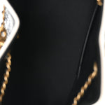 Braided Raffia Calfskin Small Chanel 25 Handbag Black White
