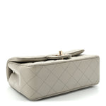 Lambskin Quilted Mini Rectangular Flap Grey