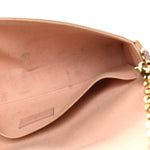 Damier Azur Pochette Felicie Chain Wallet Rose Ballerine