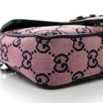 Monogram Multicolor Matelasse Diagonal Super Mini GG Marmont Shoulder Bag Pink Blue