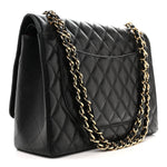 Caviar Quilted Maxi Double Flap Black