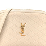 Lambskin Quilted Gaby Zipped Pouch Crema Soft