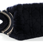 Shearling Cannage Medium Book Tote Deep Blue Natural