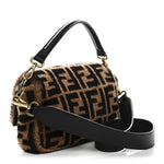 Shearling Vitello Dolce Macro FF 1974 Baguette Tobacco Black