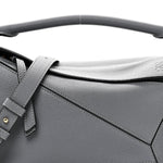 Soft Grained Calfskin Small Puzzle Bag Asphalt Grey
