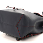 Soft Calfskin Lockme Backpack Marine Rouge
