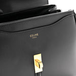 Satinated Calfskin Small 16 Top Handle Bag Black