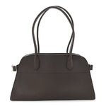 Matte Grained Calfskin Margaux Shoulder 12 Deep Brown