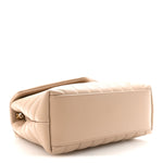 Calfskin Y Quilted Monogram Small Loulou Chain Satchel Dark Beige