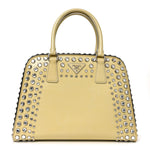 Saffiano Lux Crystal Pyramid Bag Talco Black